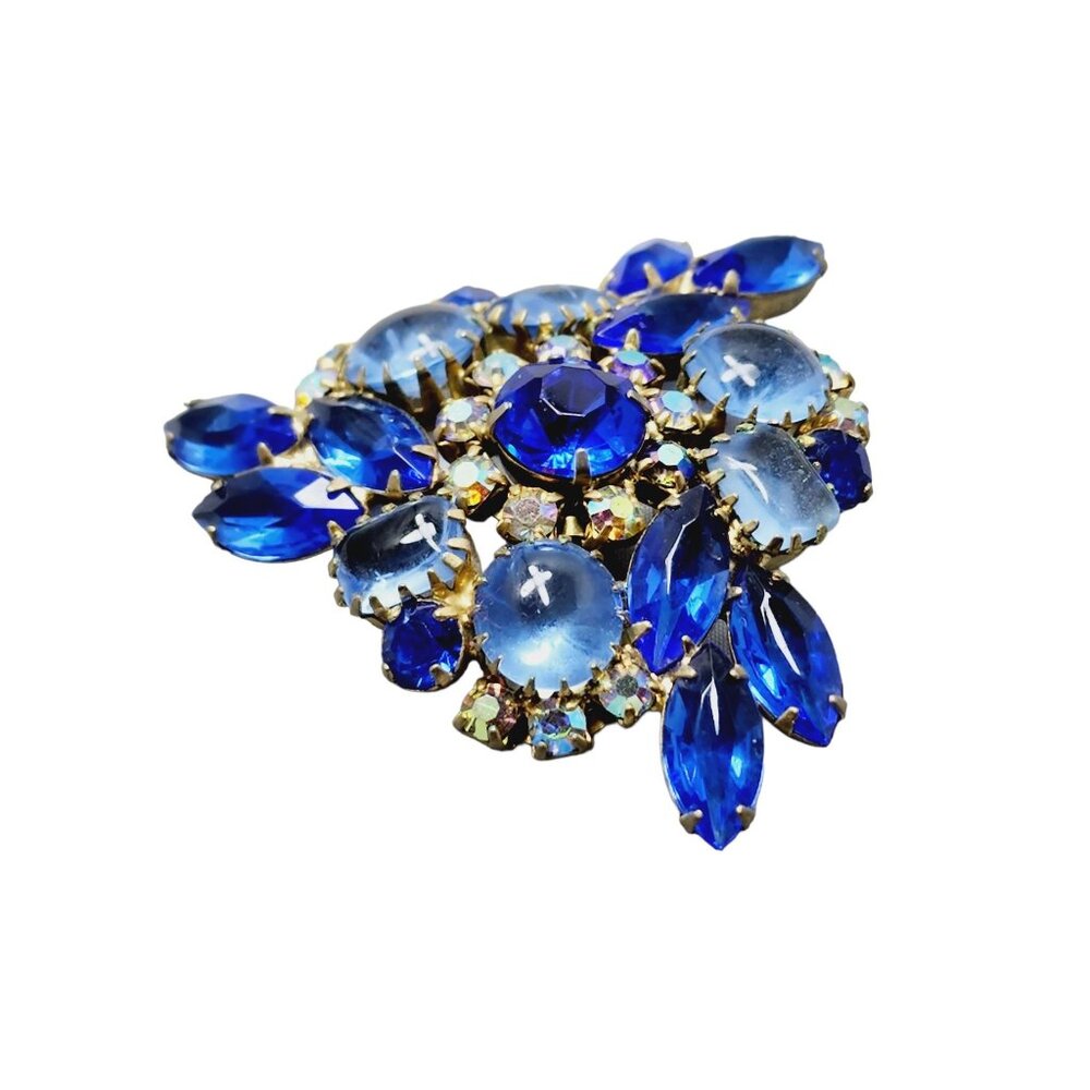 Vintage Prong Set Rhinestone Brooch (A1529)